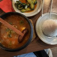 Kimchi soup with ricee  at Feel Seoul Good in Berlin