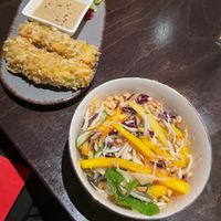 I just stopped in for a quick bite, so I ordered the mango salad and fried tofu. The portions were more than I expected and I was quite pleased!  at Feel Seoul Good in Berlin