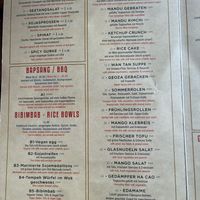Menu  at Feel Seoul Good in Berlin