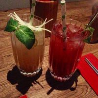 Delicious homemade lemonade (green and red) at Feel Seoul Good in Berlin