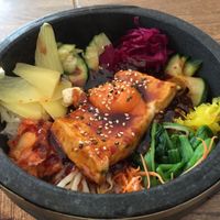 Bibimbab with tofu egg - still sizzling at Feel Seoul Good in Berlin