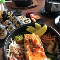 Tofu vegan egg bibimbap at Feel Seoul Good in Berlin