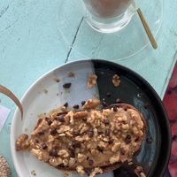 Peanut butter toast and latte  at Indie Beach in Koh Chang