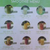 Smoothies Menu at Indie Beach in Koh Chang