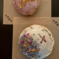 Pistacio & strawberry at Crosstown Doughnuts - Fitzrovia in London