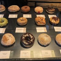 Bottom row is vegan options at Crosstown Doughnuts - Fitzrovia in London