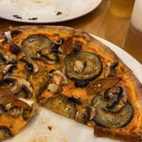 Vegan salami pizza with vegan mozzarella  at Happiz - Monge in Paris