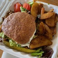 Mega Burger at Dharma's in Capitola