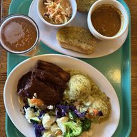 The BBQ tofu special + kombucha  at Dharma's in Capitola