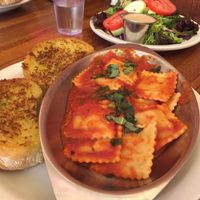 Butternut squash ravioli  at Dharma's in Capitola
