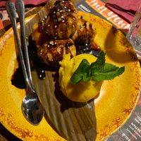 Banana fritters with mango sorbet   at Banana Tree - Maida Vale in West London