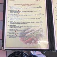 Vegetarian menu  at Thai Station in Payson