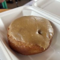 Custard doughnut from Vegan Bay Bakerr  at Spider on a Bicycle in Aboyne