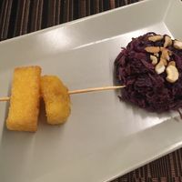 Polenta and red cabage at GingerGi in Padua