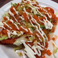 Enchiladas- one bean and the other chorizo at Taco Temptation in Port Chester