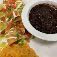 Flauta with rice and beans  at Taco Temptation in Port Chester