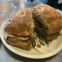 Banh mi. The dressing is delicious !  at Kaibur Coffee in Pittsburgh