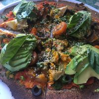 Pizza vegana con masa de cañamo. at Bidasoa Restaurant at Hotel Bidasoa in Santiago