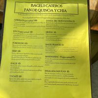 Menu at Elephant Garden in Puerto Escondido