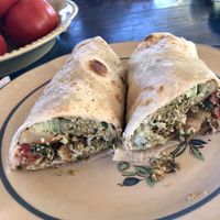 Baked falafel wrap with tofu tzatziki at La Jardinera in Todos Santos