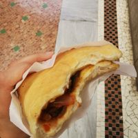 Filled with onion tomato and olive at Panzerotti Luini in Milan