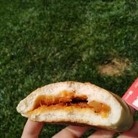 Tomato, onion, olive panzerotto at Panzerotti Luini in Milan