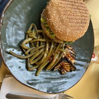 Vegan burger  at Soup in Town in Lucca