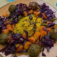 Falafel bowl at Soup in Town in Lucca