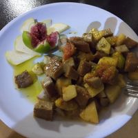 Seitan stew with veggies, apples and fig at Taverna dell'Ortica in Trecate