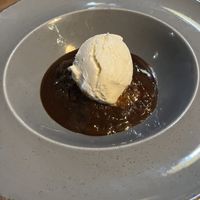 Sticky toffee pudding with caramel ice cream   at Vegano in Newcastle Upon Tyne