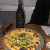 Garlic bread and Vegan Prosecco  at Vegano in Newcastle Upon Tyne