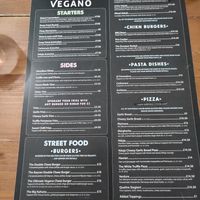 Menu at Vegano in Newcastle Upon Tyne