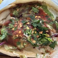 A close up of the fresh ingredients in my mixed kebab    at Vegano in Newcastle Upon Tyne