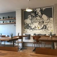 Painting on the wall at Vegano in Newcastle Upon Tyne