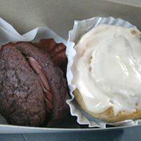 Whoopee pie, cinnamon roll at Purely Sweet Bakery in Beavercreek