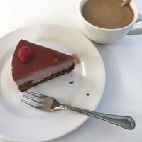 Oodi library cake and coffee at Fazer Food & Co in Helsinki