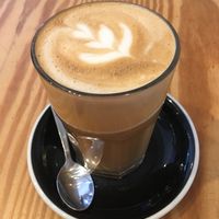 Latte with oatmilk at Hinterland in Brussels