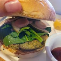 veggie burger at Los 7 Mares in La Guajira