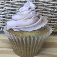 Lemon Lavender Cupcake with Blueberry Lavender Buttercream at The Stand Vegan Cafe in Fairfield