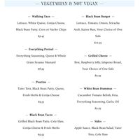 Vegetarian Menu at Local Pour Street Food in Cedar Rapids