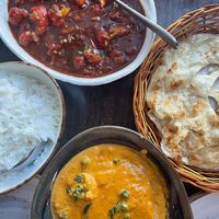 Curries and bread at Arranged Marriage in Palmerston North