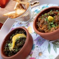 Bakoula and zalouk at Veggie Pause  in Fes