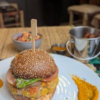 Vegan burger at Veggie Pause  in Fes