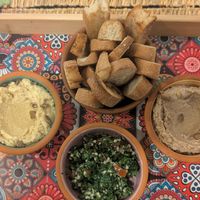 Hummus plate at Veggie Pause  in Fes