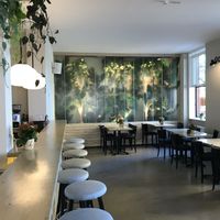 Sitting inside  at Mahalo Poke Corner in Mannheim