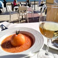 stuffed tomato...YOU HAVE TO TRY IT! it's super yummy! at Xaloc Lounge in Alicante