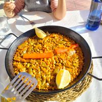 Paella de verduras at Xaloc Lounge in Alicante