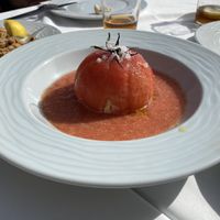 Tomate relleno con ricotta de anacardos  at Xaloc Lounge in Alicante