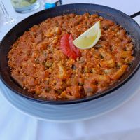 Rice with vegetables and chickpeas at Xaloc Lounge in Alicante