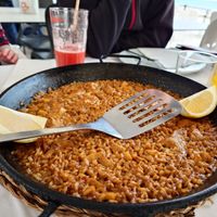 Vegan paella. Their olives were great too. at Xaloc Lounge in Alicante